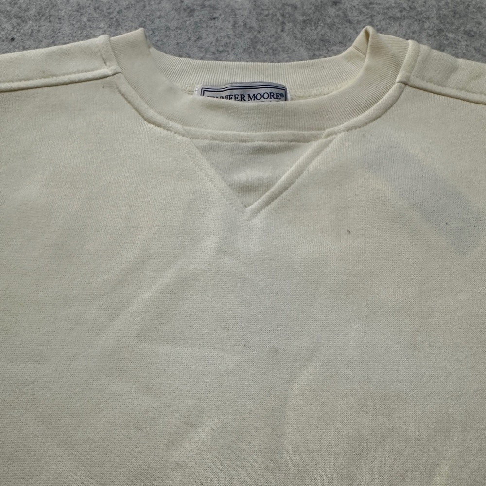 VTG Jennifer Moore Butter Yellow Sweatshirt Crewneck Pullover Quite Luxury Small - Picture 2 of 11